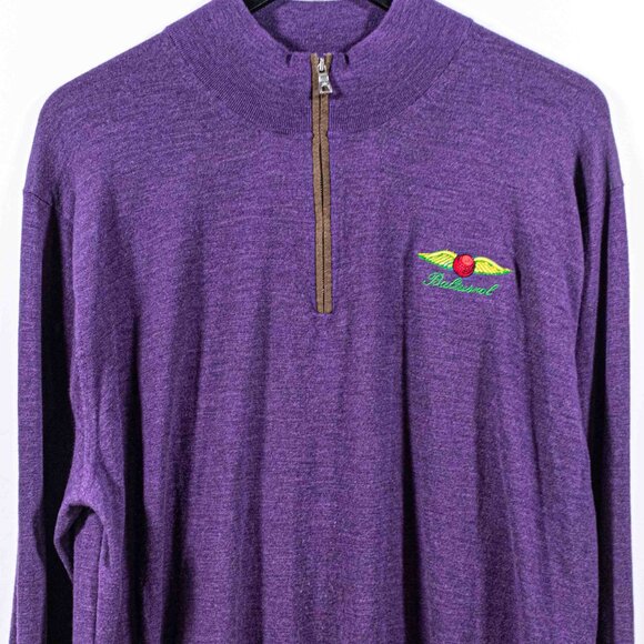 Peter Millar Collection 1/4 Zip Sweater XXL Lambswool Baltusrol Golf England - Picture 2 of 8